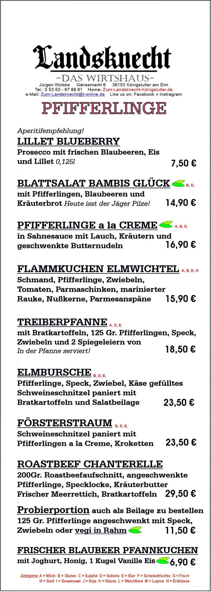 Zusatz Speisekarte Seite 1